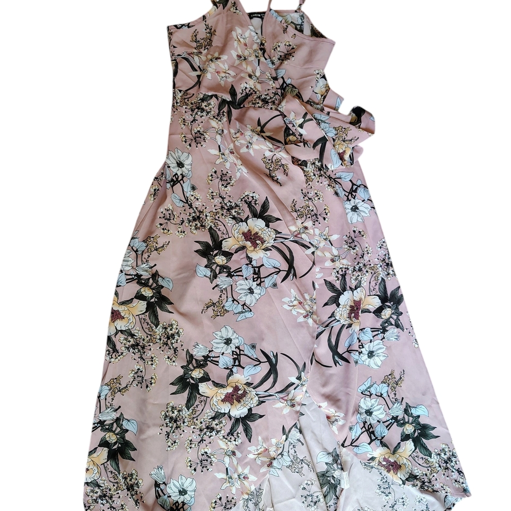 SHEIN Pink and Black Floral Dress